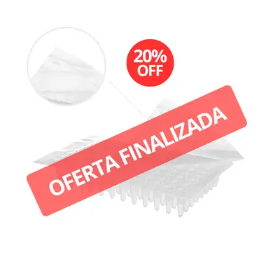 Membrana selante para microplacas retangulares em poliéster, estéril, para placas de 96 poços (PCR) Axygen - pacote com 100 unid.
